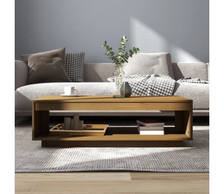 vidaXL Couchtisch Honigbraun 110x50x33,5 cm Massivholz Kiefer