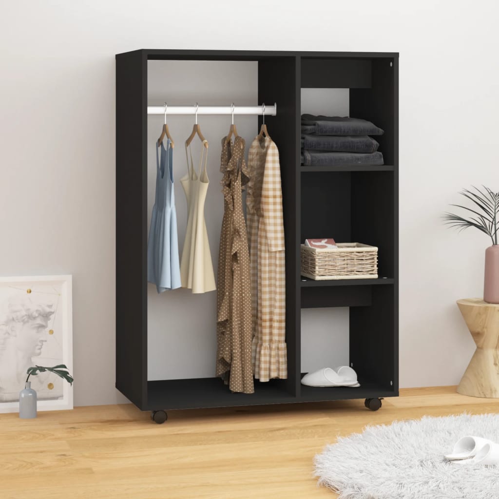 vidaXL Kleiderschrank Schwarz 80x40x110 cm Holzwerkstoff