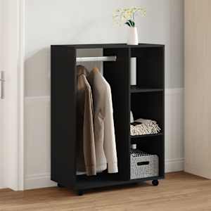 Garderobna omara črna 80x40x110 cm iverna plošča