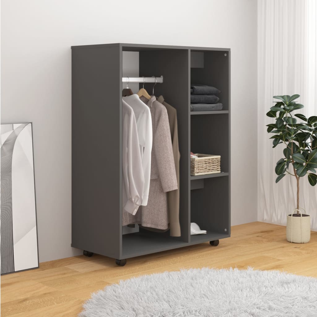 vidaXL Wardrobe Grey 80x40x110 cm Engineered Wood