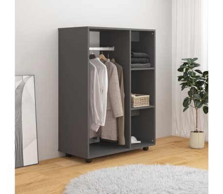 vidaXL Wardrobe Grey 80x40x110 cm Engineered Wood