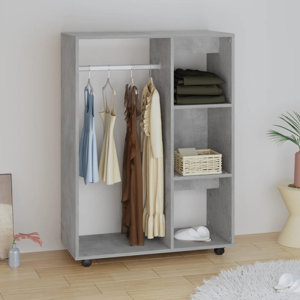 

vidaXL Kledingkast 80x40x110 cm spaanplaat betongrijs