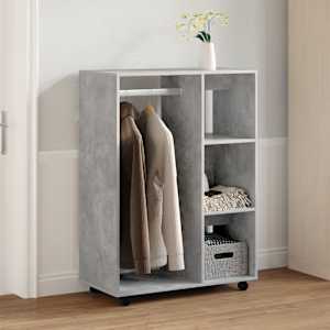 Garderobna omara betonsko siva 80x40x110 cm iverna plošča