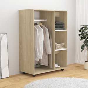 vidaXL Garderobe hvit og sonoma eik 80x40x110 cm sponplate
