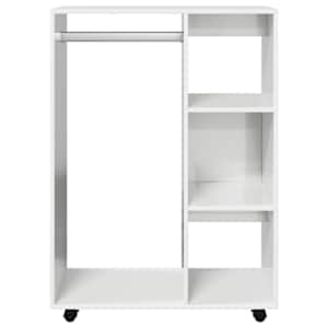 vidaXL kl&aelig;deskab 80x40x110 cm konstrueret tr&aelig; hvid h&oslash;jglans