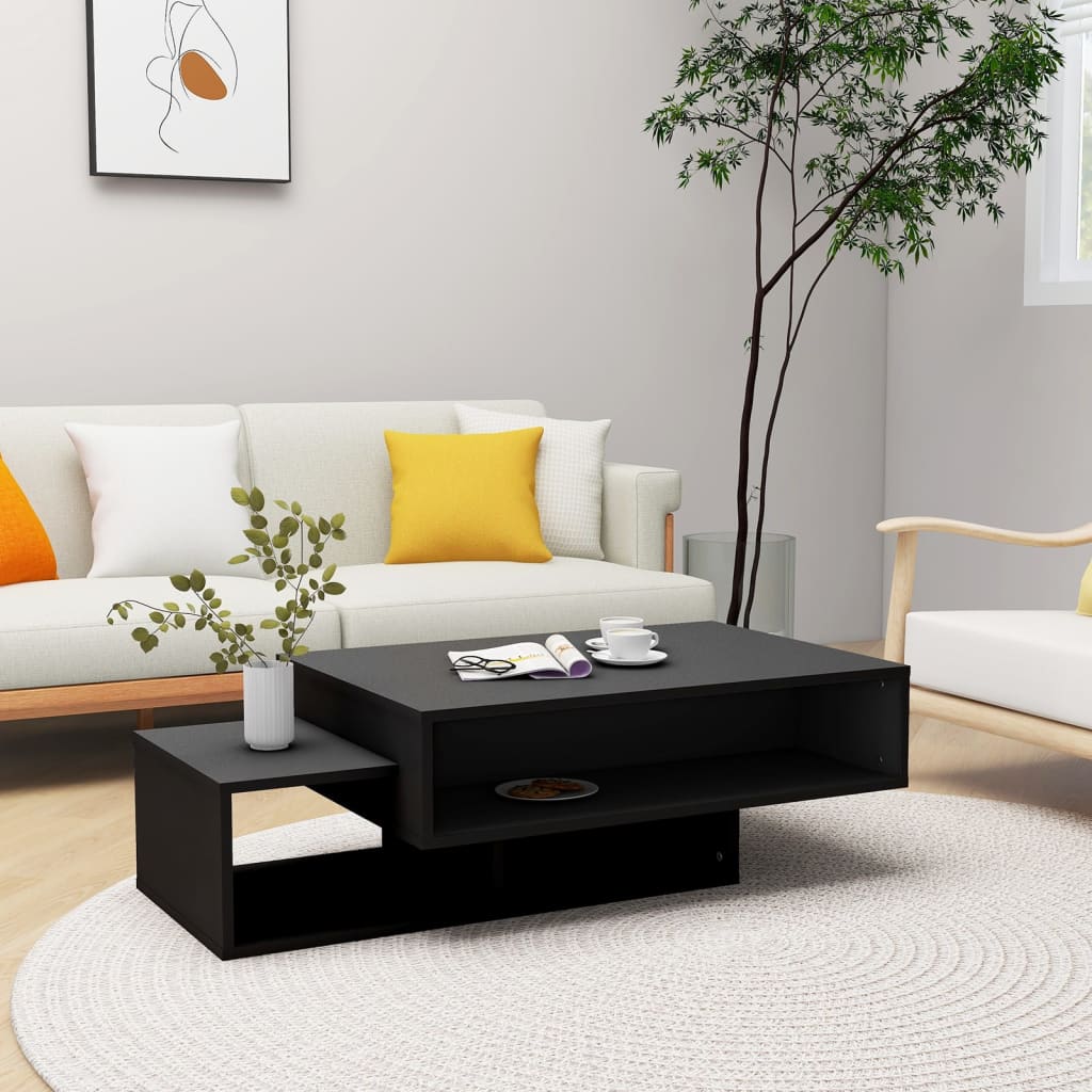 kafijas galdiņš, melns, 105x55x32 cm, skaidu plāksne | Stepinfit.lv