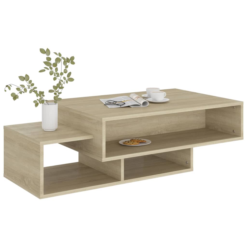 Tavolino da Salotto Tavolino da Caffè Tavolino Basso da Divano Salotto  Rovere Fumo 105x55x32 cm Legno Multistrato CGT45003 MaisonChic