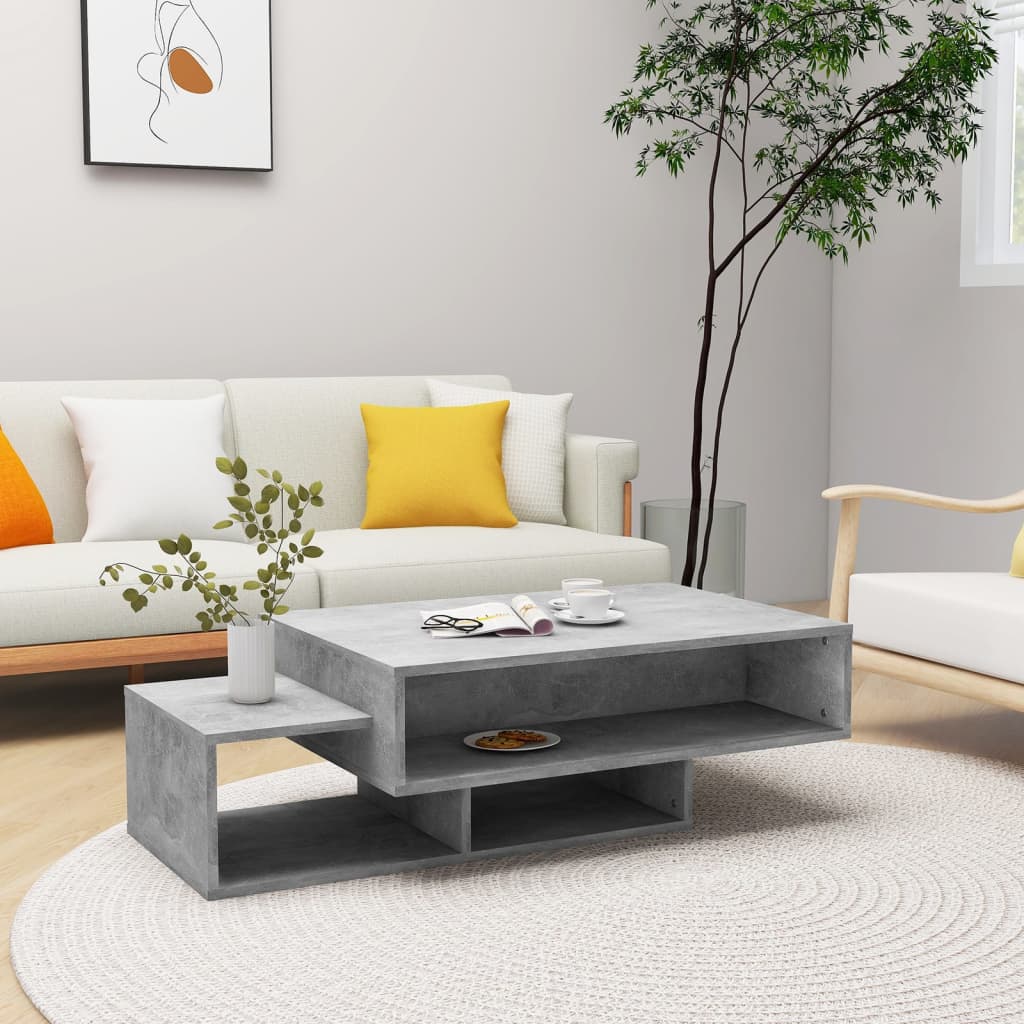 vidaXL Stolik kawowy, szaro�� betonu, 105x55x32 cm
