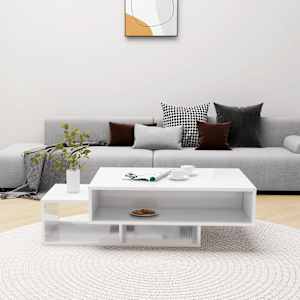 vidaXL Salongbord høyglans hvit 105x55x32 cm konstruert tre