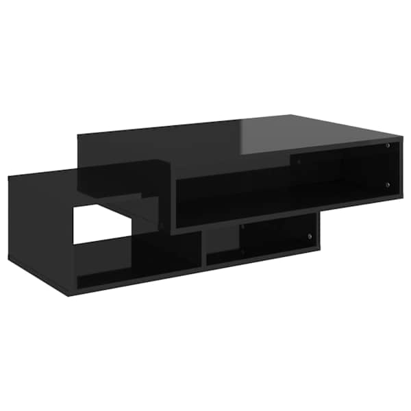 vidaXL kohvilaud, k&otilde;rgl&auml;ikega must, 105 x 55 x 32 cm puitlaastplaat