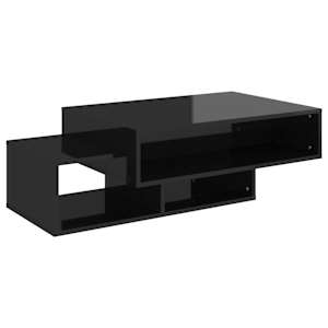 Konferenční stolek černý vysoký lesk 105x55x32 cm dřevotříska - obrázek 2