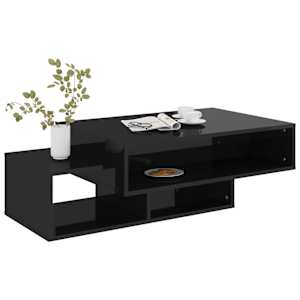 Konferenční stolek černý vysoký lesk 105x55x32 cm dřevotříska - obrázek 4