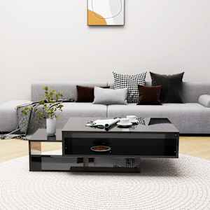 vidaXL Salontafel 105x55x32 cm bewerkt hout hoogglans zwart