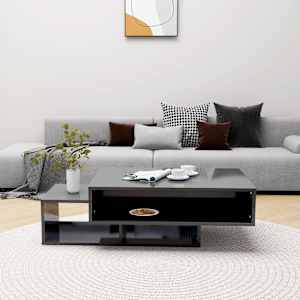 vidaXL Sohvap&ouml;yt&auml; korkeakiilto harmaa 105x55x32 cm lastulevy