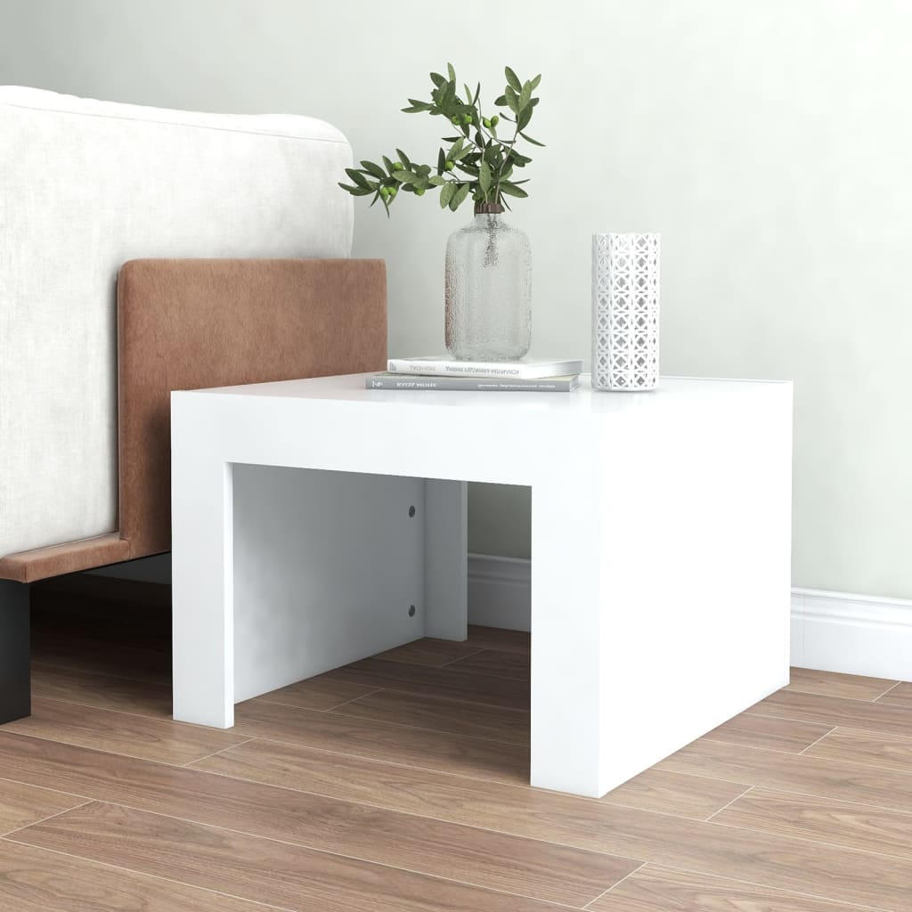 vidaXL Table basse blanc 50x50x35 cm bois d'ingénierie