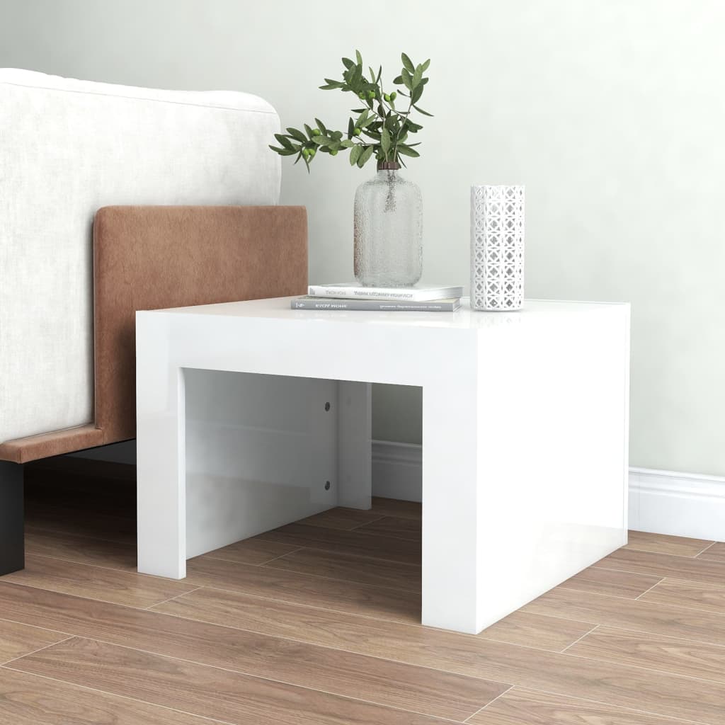 

vidaXL Salontafel 50x50x35 cm spaanplaat hoogglans wit