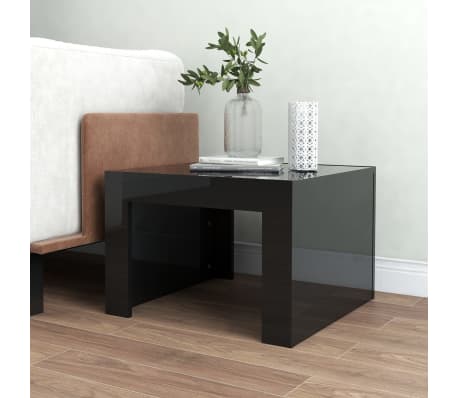 vidaXL Coffee Table High Gloss Black 50x50x35 cm Engineered Wood