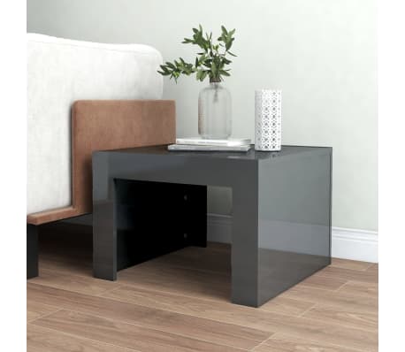 vidaXL Salongbord høyglans grå 50x50x35 cm konstruert tre