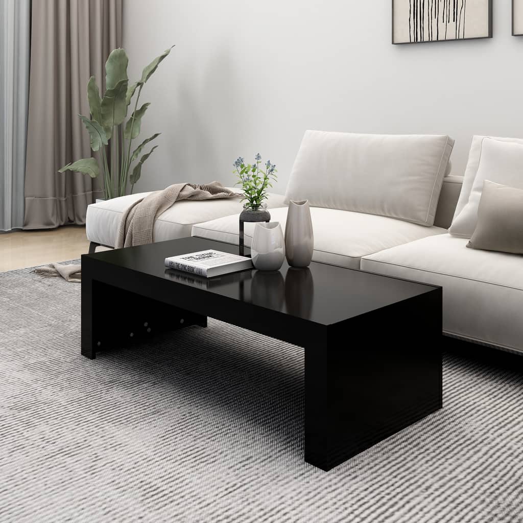 vidaXL Coffee Table Black 110x50x35 cm Engineered Wood