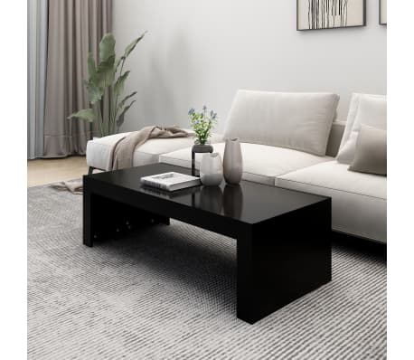 vidaXL Coffee Table Black 110x50x35 cm Engineered Wood