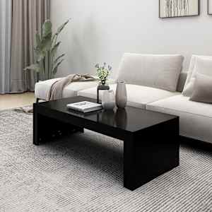 vidaXL طاولة قهوة أسود 110×50×35 سم خشب صناعي