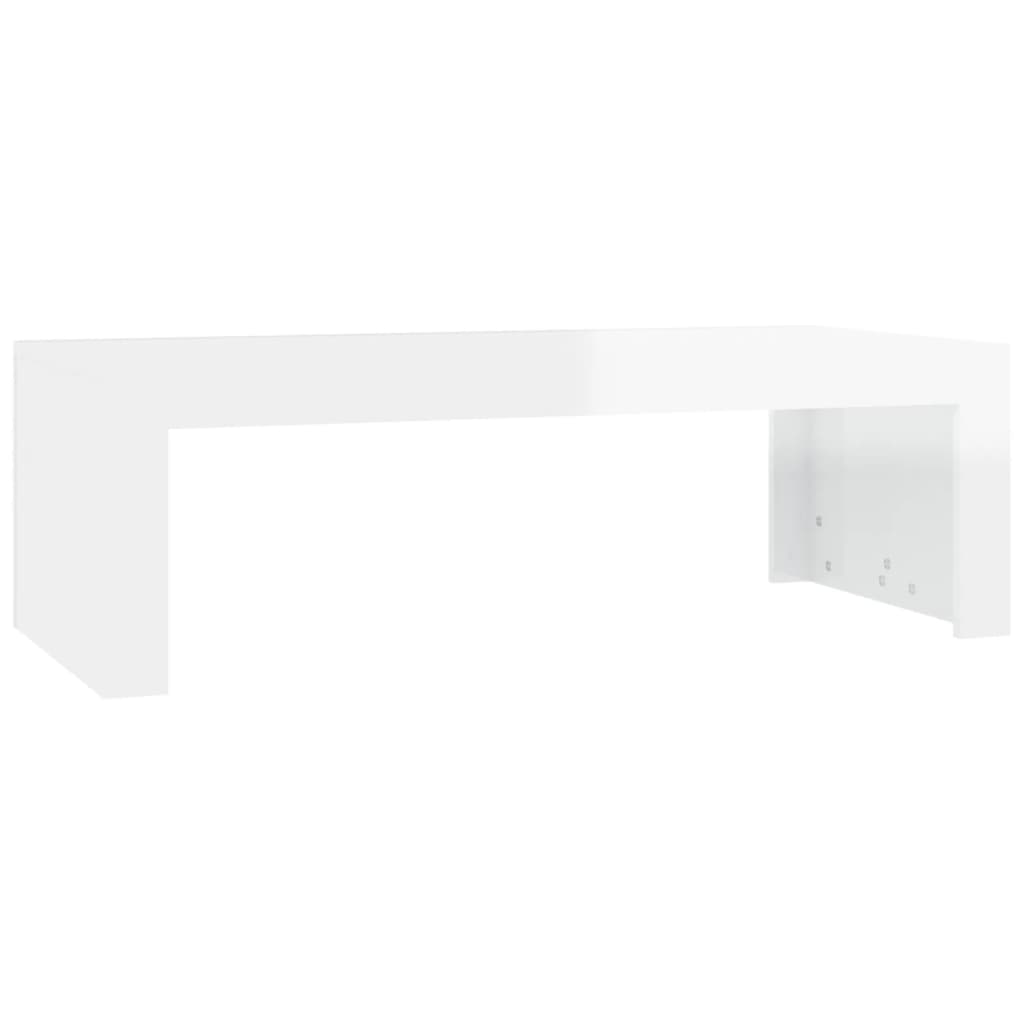  Konferenčný stolík lesklý biely 110x50x35 cm drevotrieska