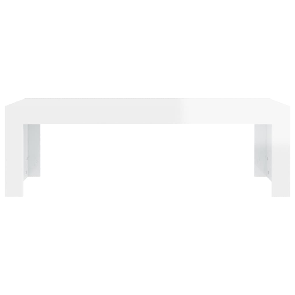  Konferenčný stolík lesklý biely 110x50x35 cm drevotrieska