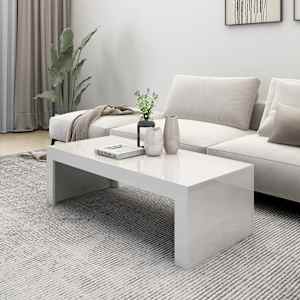 vidaXL Salongbord h&oslash;yglans hvit 110x50x35 cm konstruert tre