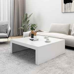 Konferenční stolek bílý 100 x 100 x 35 cm kompozitní dřevo - obrázek 3