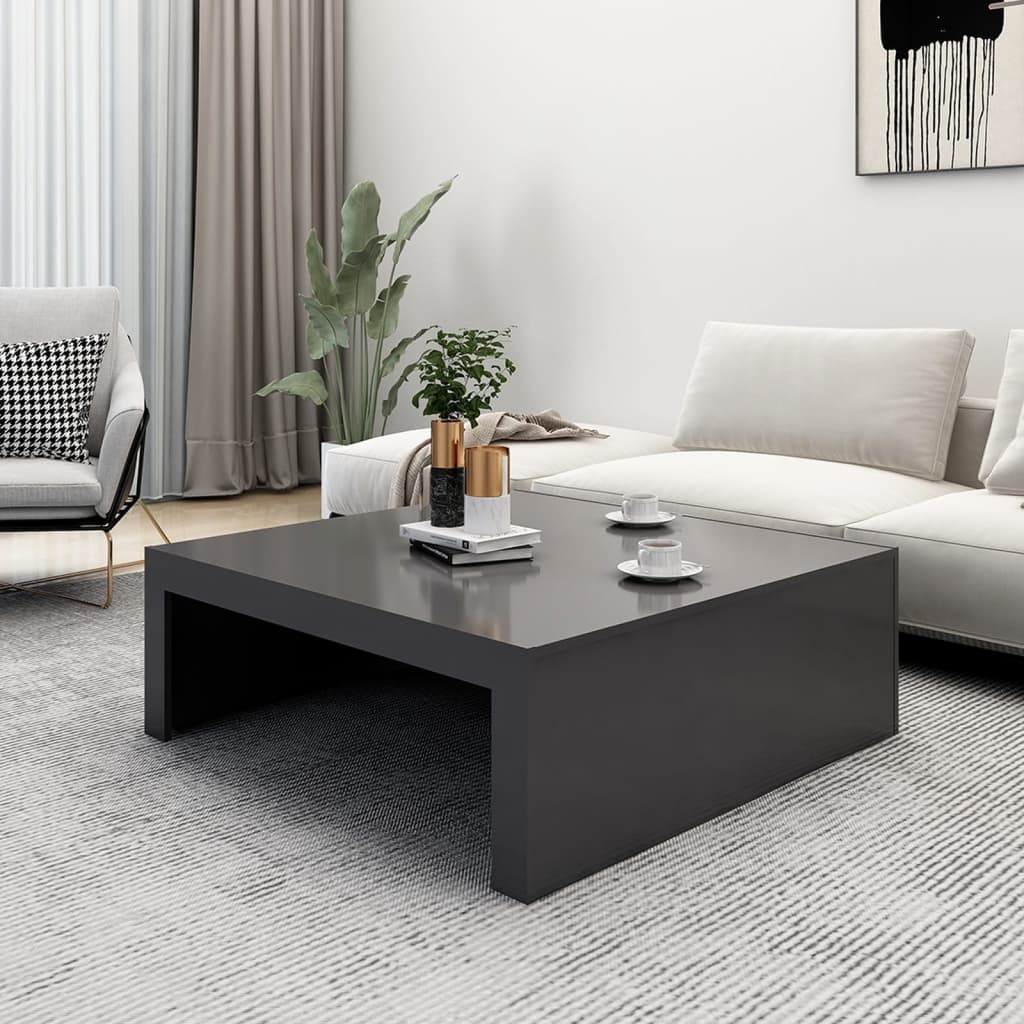 vidaXL sofabord 100x100x35 cm spånplade grå