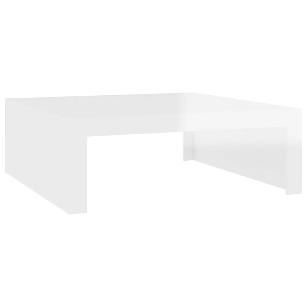 Konferenční stolek bílý vysoký lesk 100x100x35 cm dřevotříska