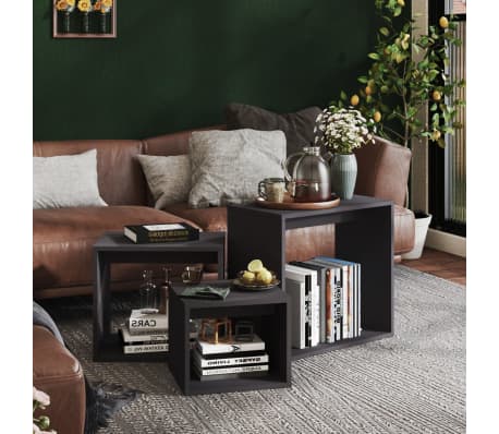 vidaXL Stablebord 3 stk gr&aring; sponplate