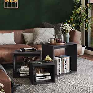 vidaXL Stablebord 3 stk gr&aring; sponplate