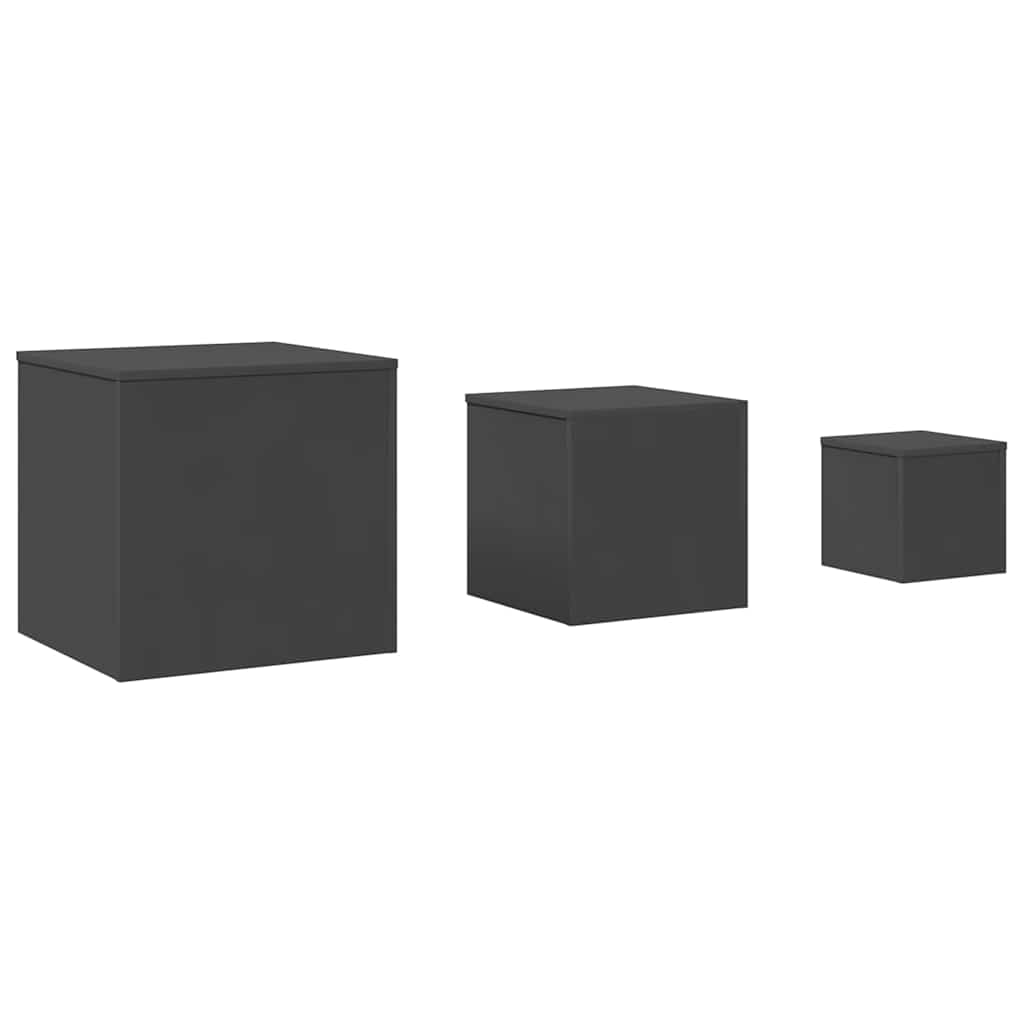 Tavolini 3 Pz Grigi In Truciolato VidaXL 11 width=274