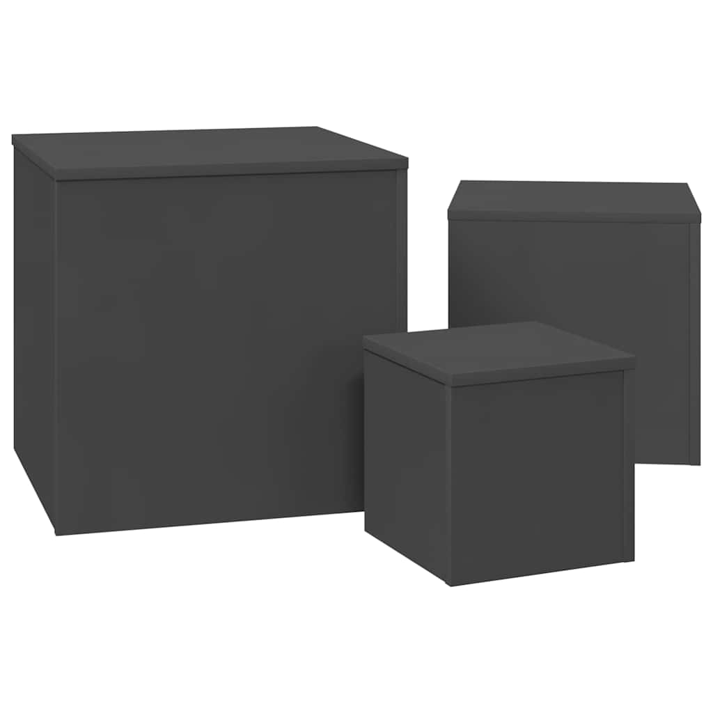 Tavolini 3 Pz Grigi In Truciolato VidaXL 13 width=274