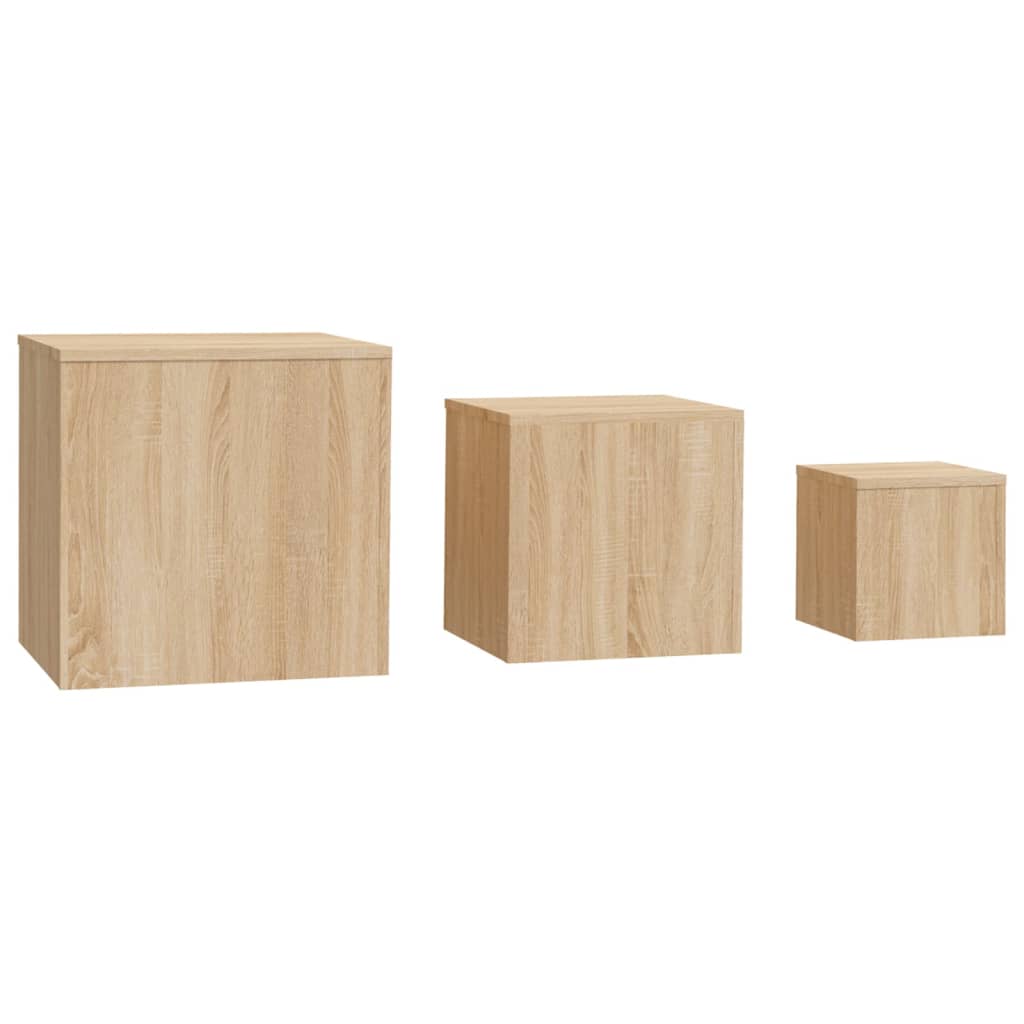 vidaXL Tables d'appoint 3 pcs Chêne Sonoma Aggloméré