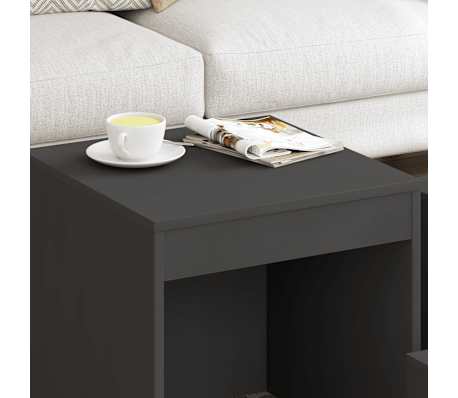 vidaXL galdiņi, 3 gab., sabīdāmi, pelēki, inženierijas koks