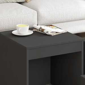 vidaXL galdiņi, 3 gab., sabīdāmi, pelēki, inženierijas koks