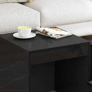 vidaXL Stablebord 3 stk h&oslash;yglans svart sponplate