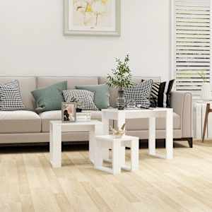 Mizice za gnezdenje 3 kosi bele, inženirski les