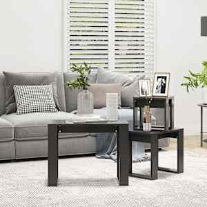 vidaXL Nesting Tables 3 pcs Grey Engineered Wood
