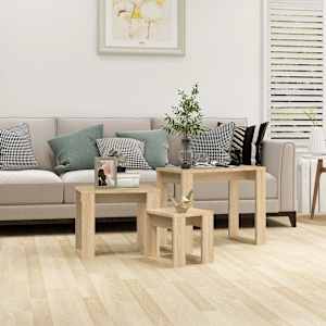 Komplet mizic 3-delni sonoma hrast konstruiran les