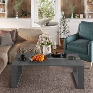 vidaXL Salongbord gr&aring; 110x50x35 cm konstruert tre
