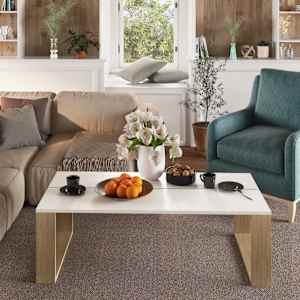 vidaXL Kavos staliukas, ąžuolo/baltos spalvos, 110x50x35cm, MDP