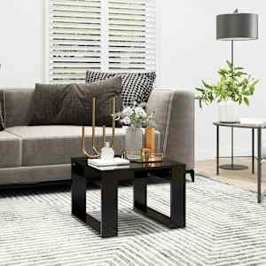 Stranska mizica črna 50x50x35 cm iverna plošča