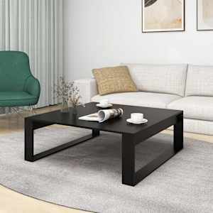 Konferenční stolek černý 100 x 100 x 35 cm kompozitní dřevo - obrázek 3