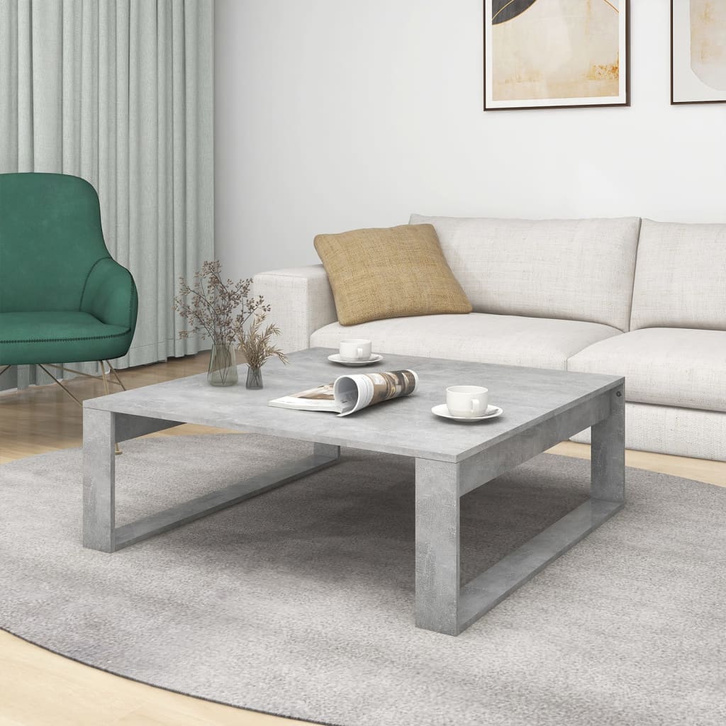 

vidaXL Salontafel 100x100x35 cm spaanplaat betongrijs