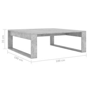 Konferenční stolek betonově šedý 100x100x35 cm kompozitní dřevo - obrázek 8