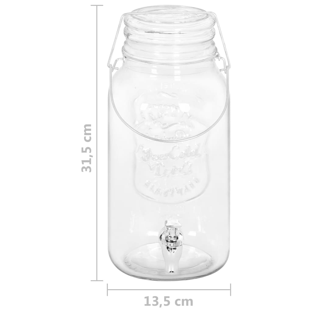 2 db üveg italadagoló 3800 ml 