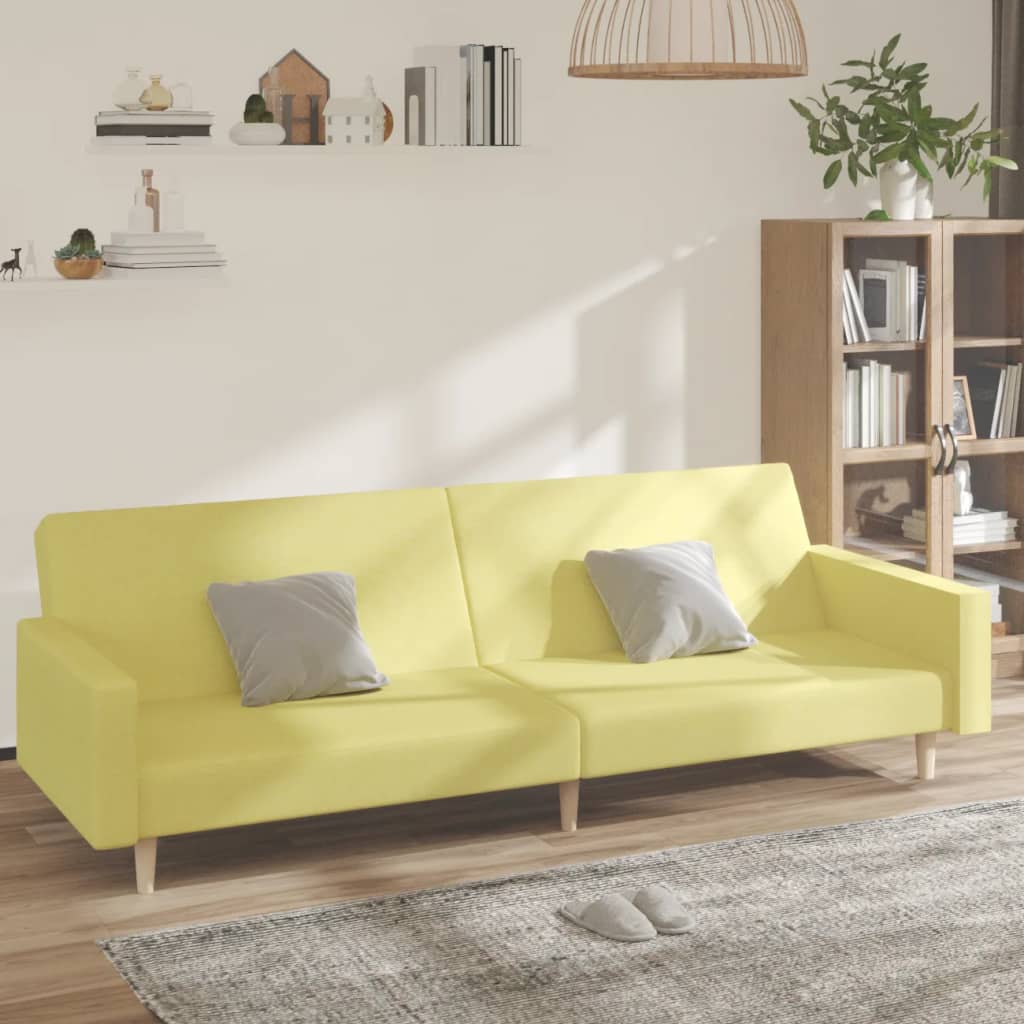 vida XL Schlafsofa 2-Sitzer Grün Stoff